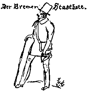 Walking in front of the Bremer Stadtbote is a man who looks like this
